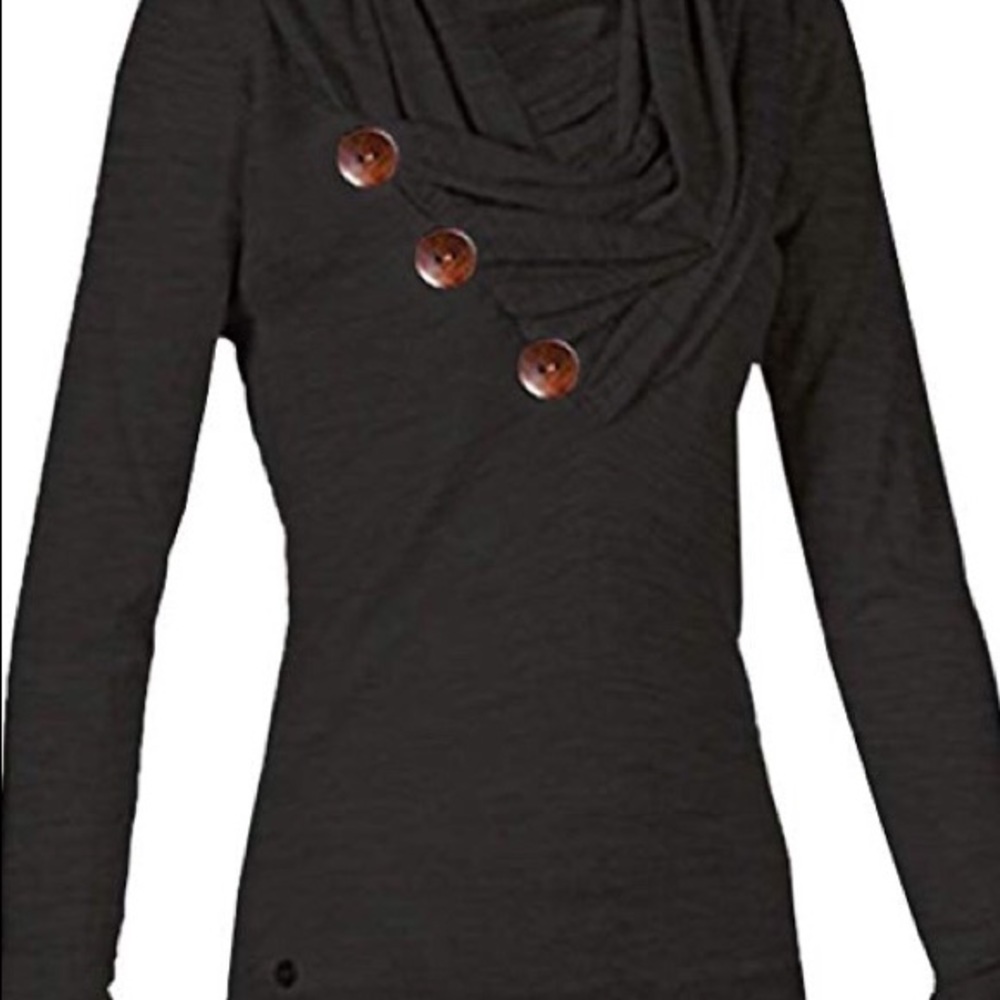 Deep Grey sweater with buttons.